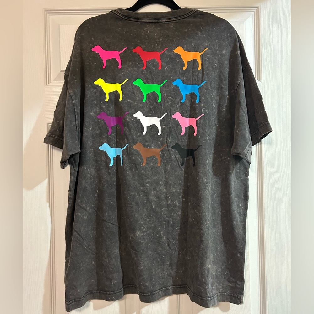 BNWT PINK By Victoria’s Secret One Size Rainbow Dogs Shirt Sleeve T-shirt Tee